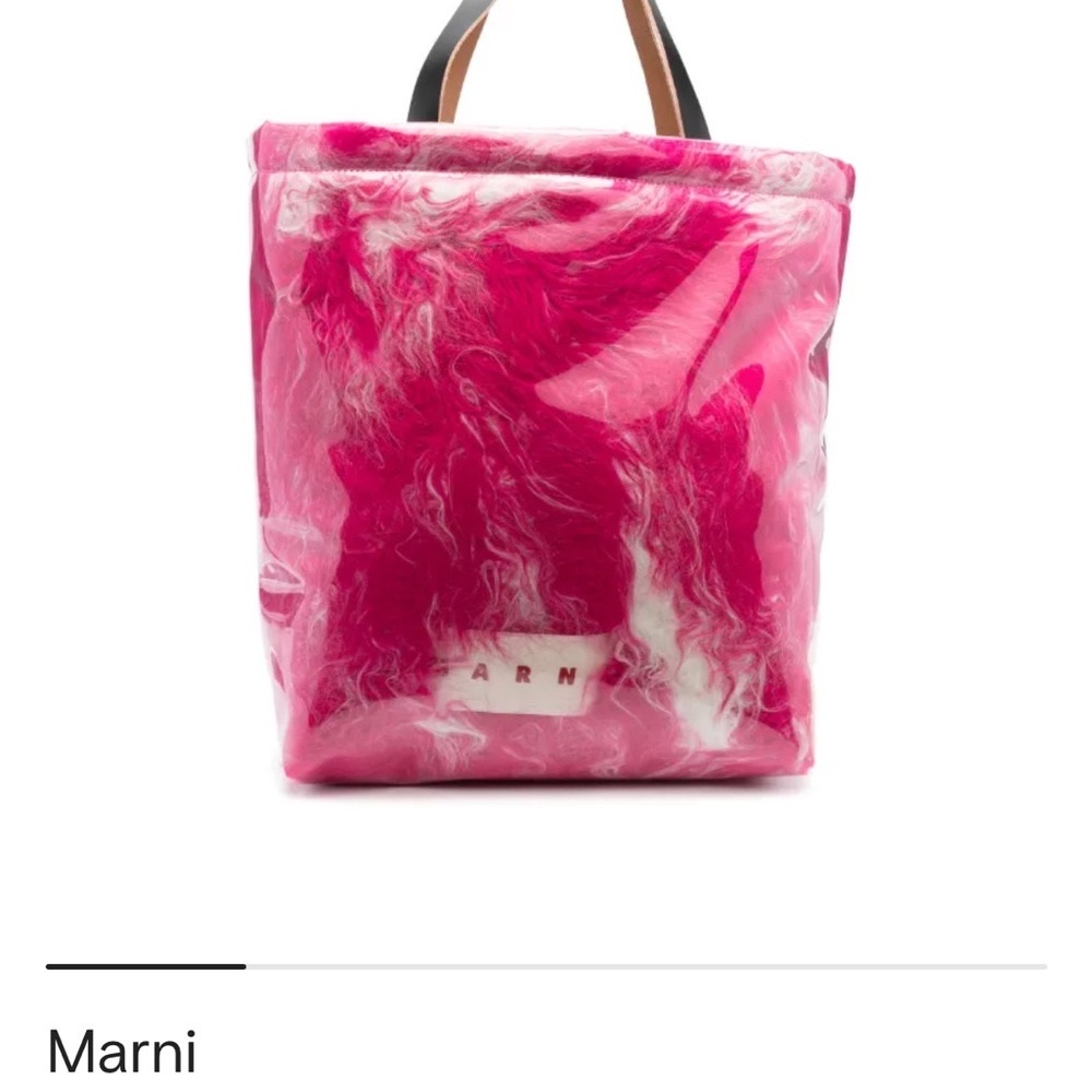 Pink Marni Fur Inside Tote Bag Large